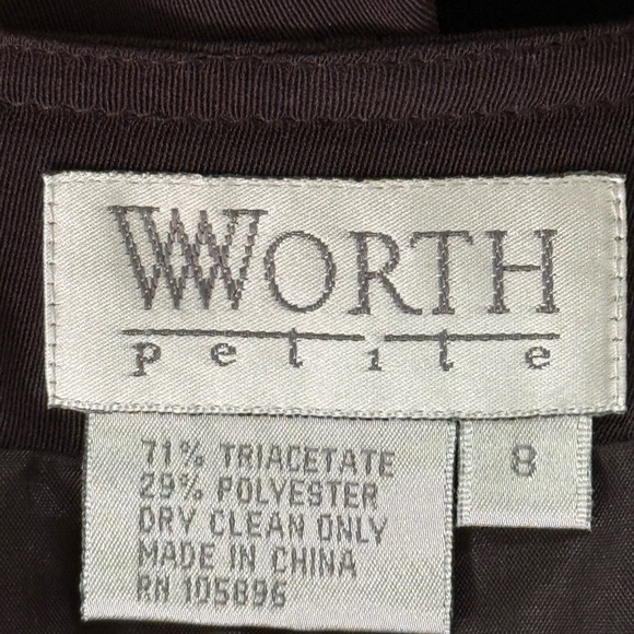 Worth 8 Petite Dark Brown Half Zip Dress ￼ - Picture 8 of 9